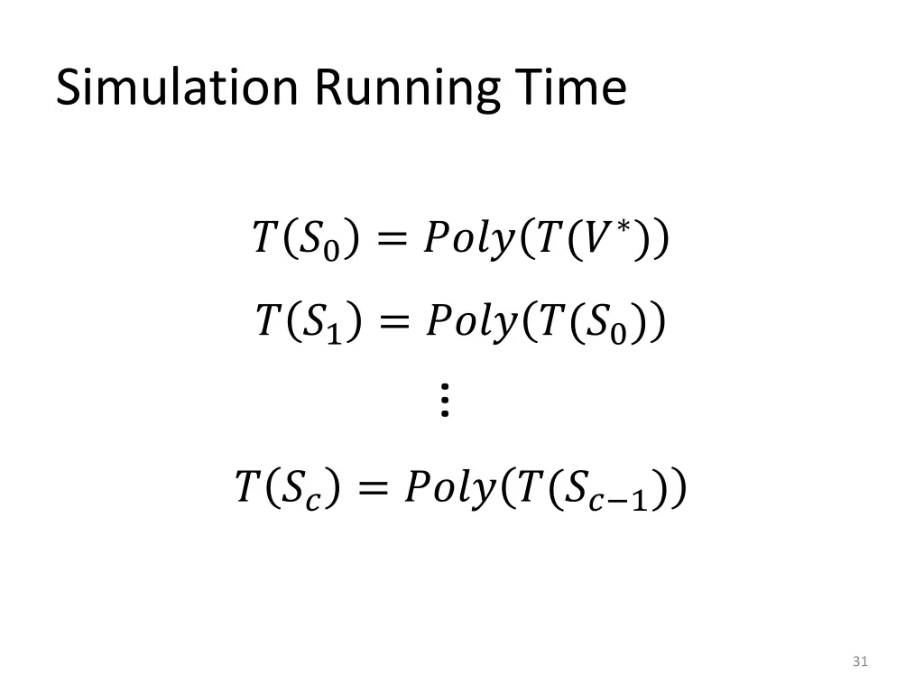 simulation running time