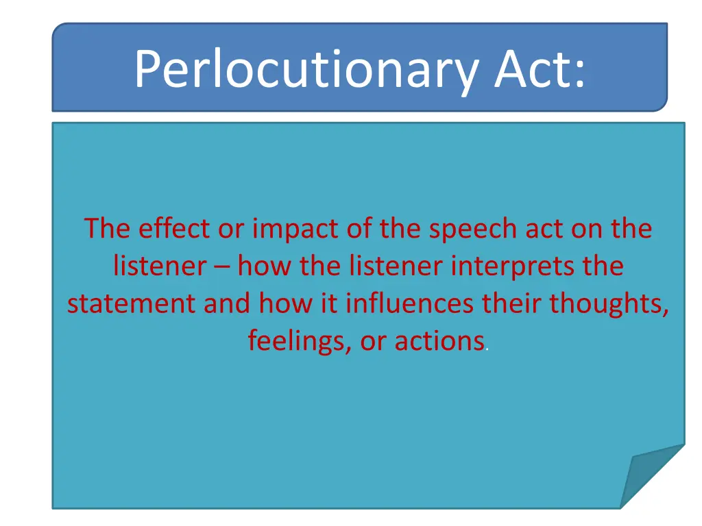 perlocutionary act