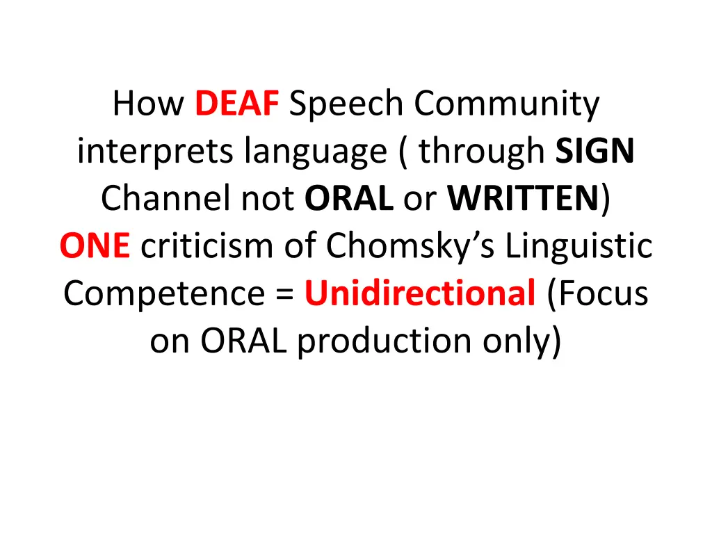 how deaf speech community interprets language