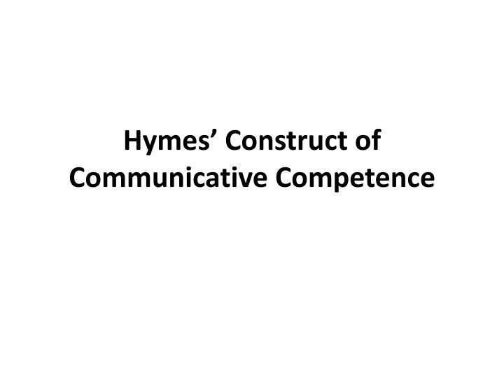hymes construct of communicative competence