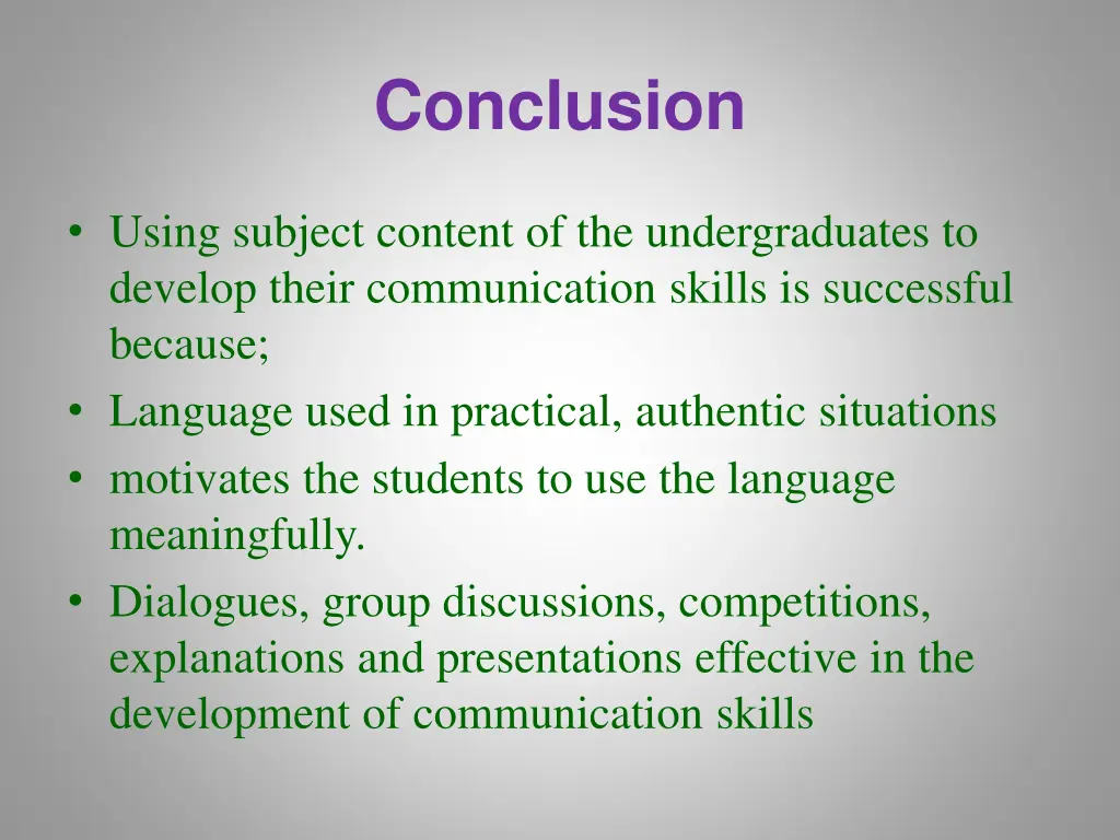 conclusion