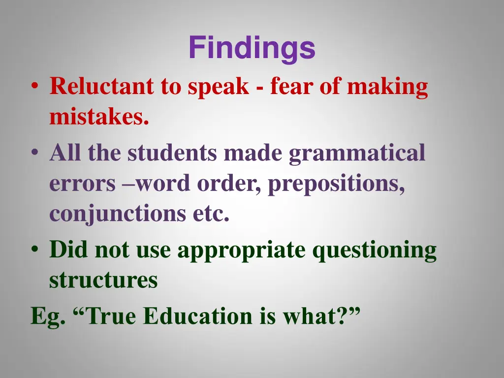 findings