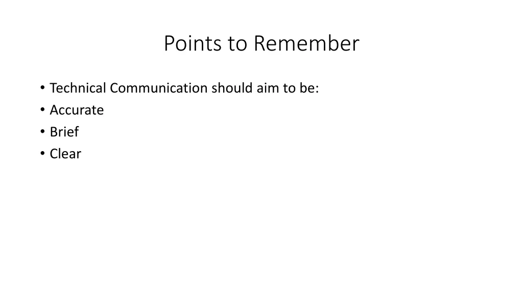 points to remember