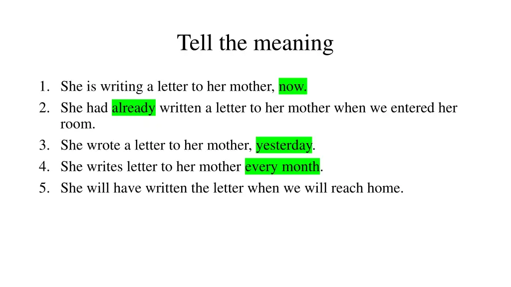 tell the meaning