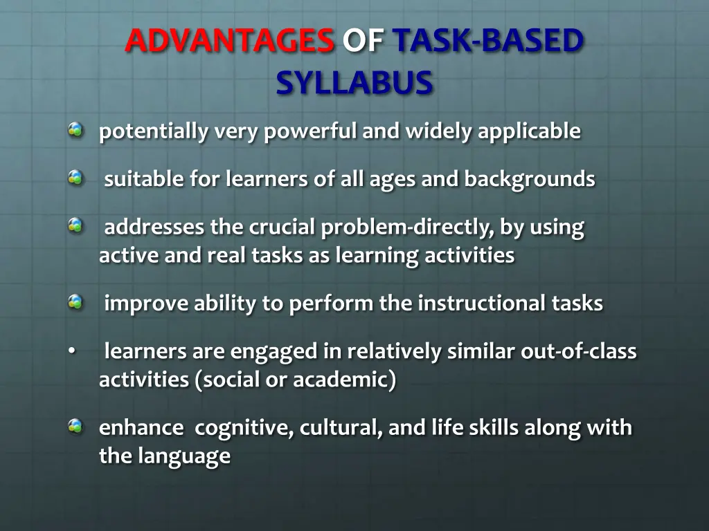 advantages of task based syllabus