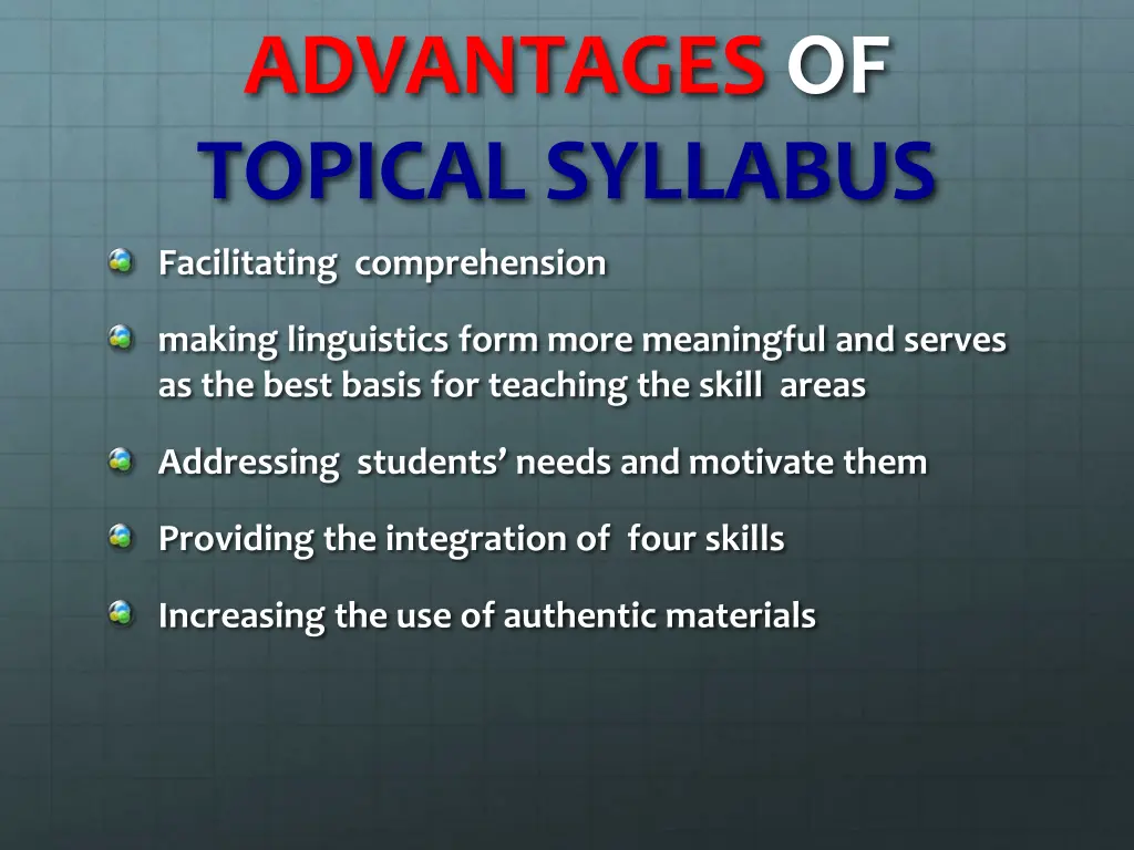 advantages of topical syllabus