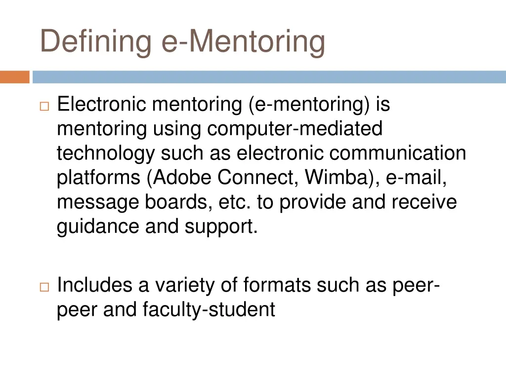 defining e mentoring