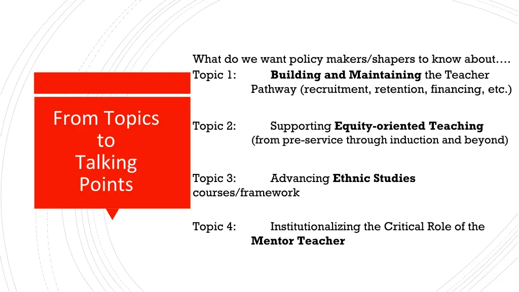 what do we want policy makers shapers to know