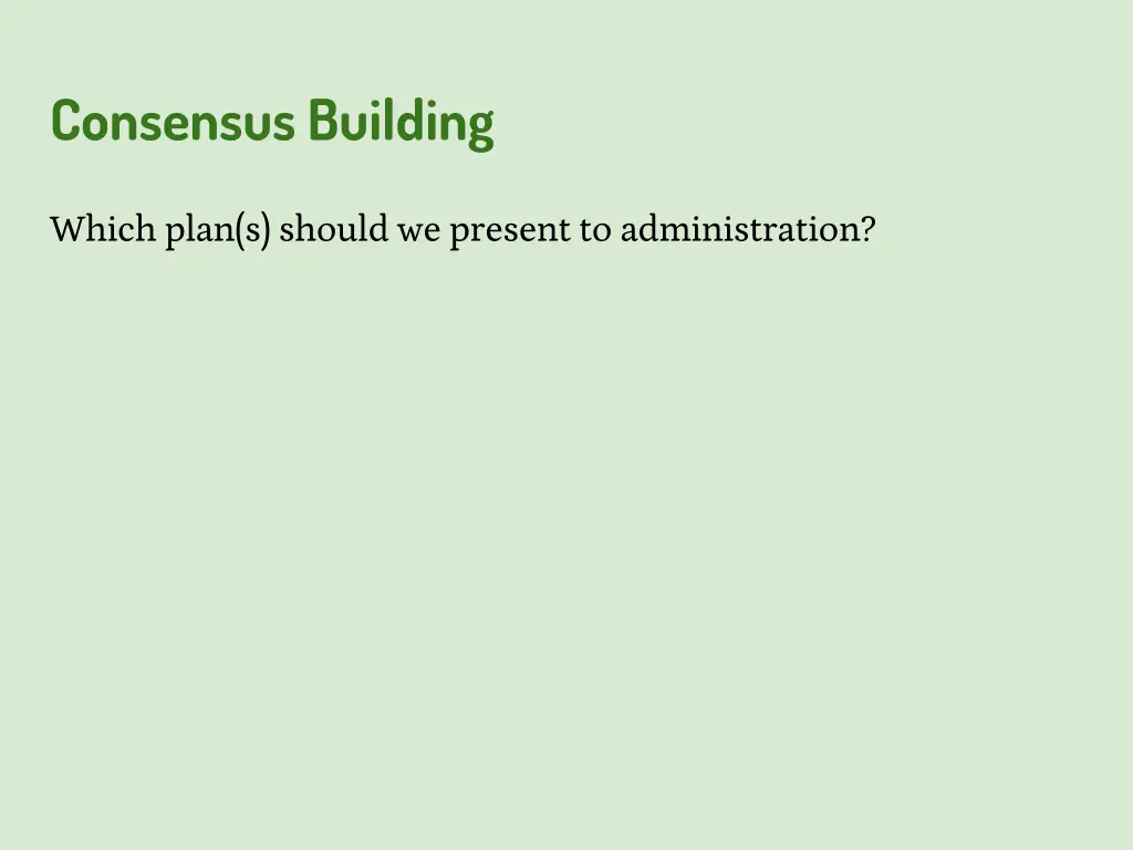 consensus building