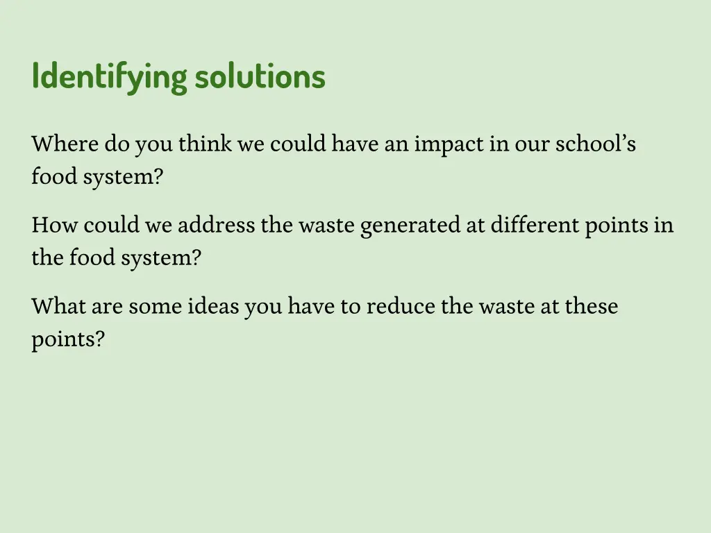 identifying solutions