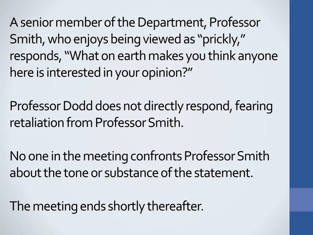 a senior member of the department professor smith