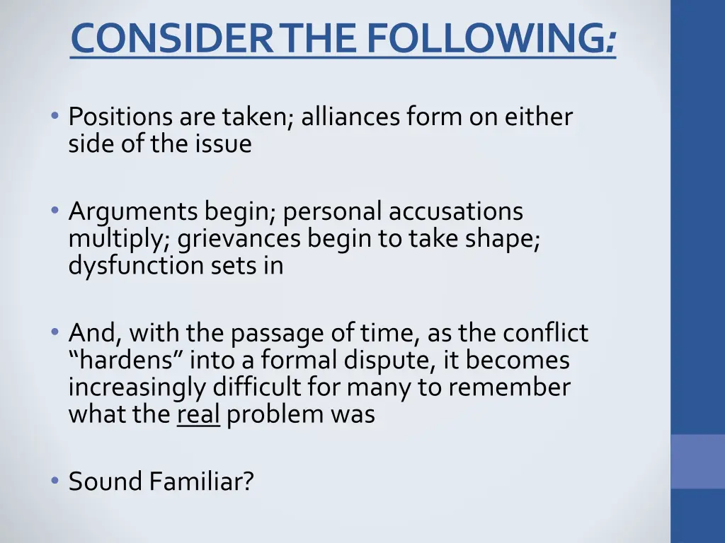 consider the following 1