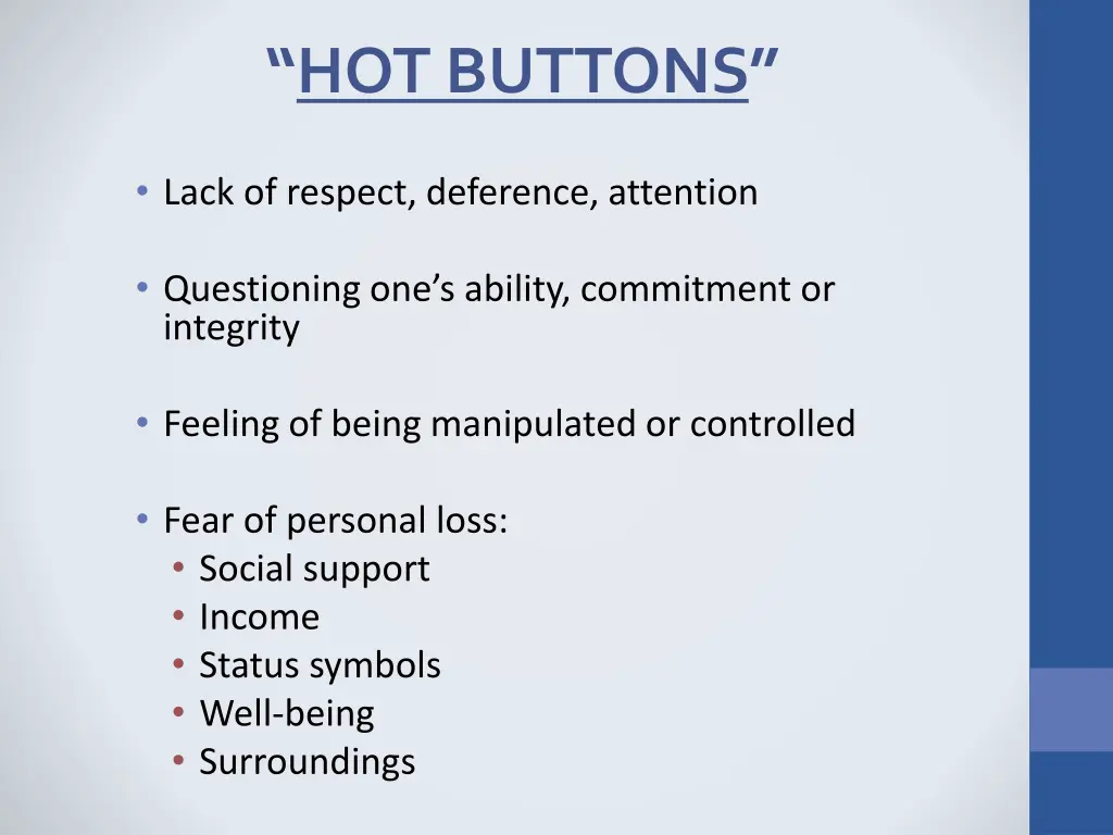 hot buttons