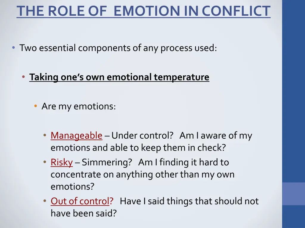 the role of emotion in conflict 2