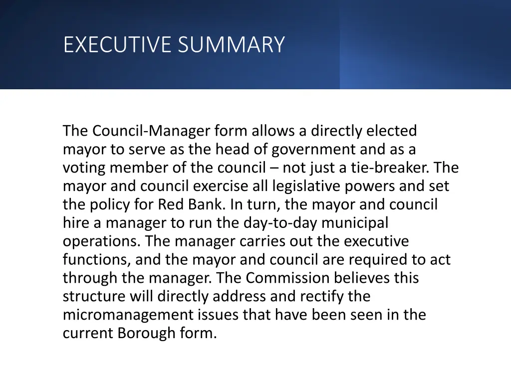 executive summary 7