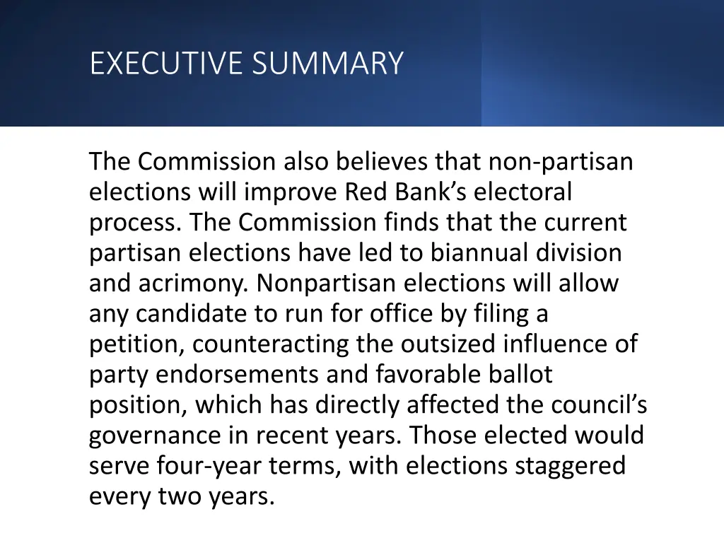 executive summary 8