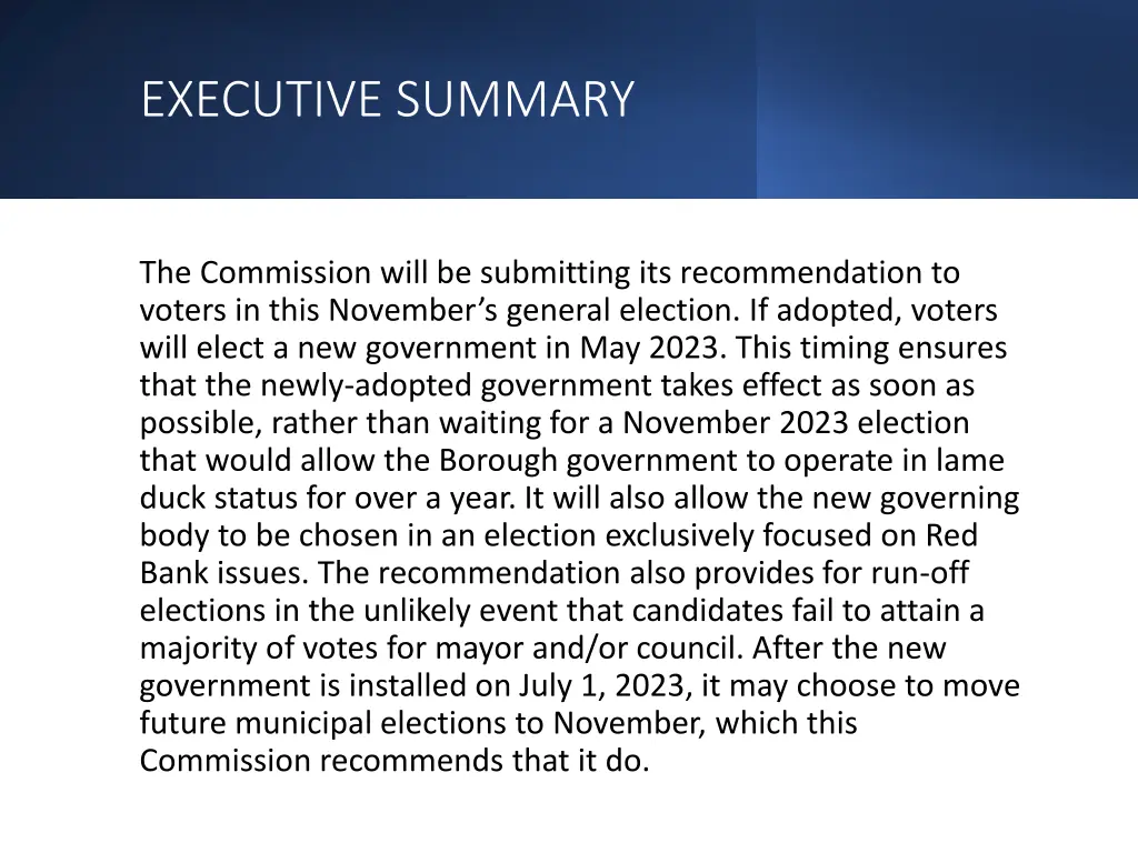 executive summary 9