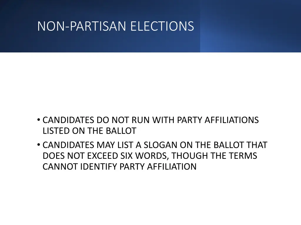 non partisan elections