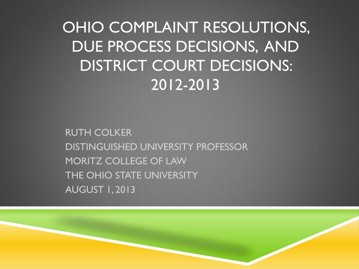 ohio complaint resolutions due process decisions