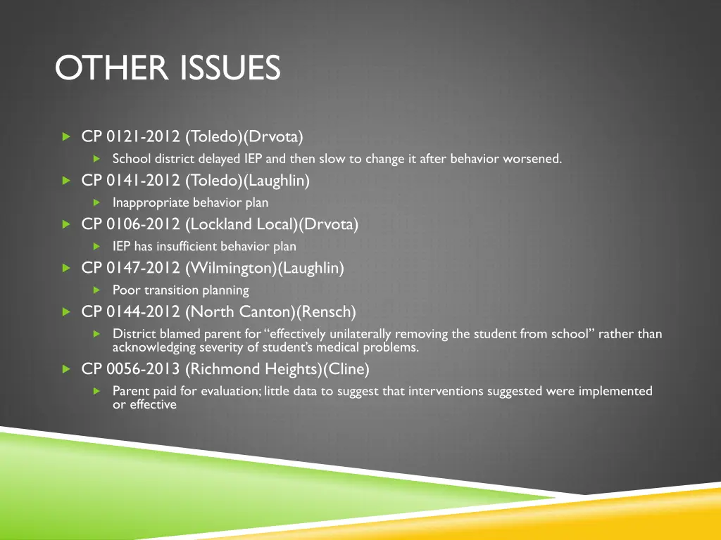 other issues 1