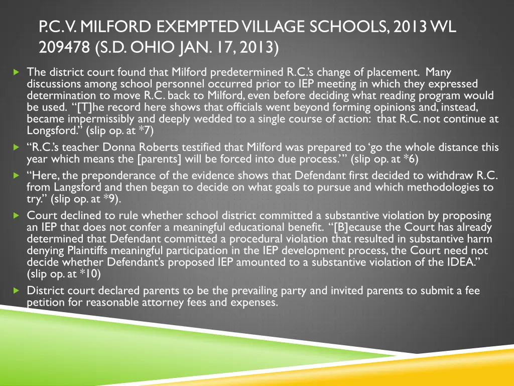 p c v milford exempted village schools 2013