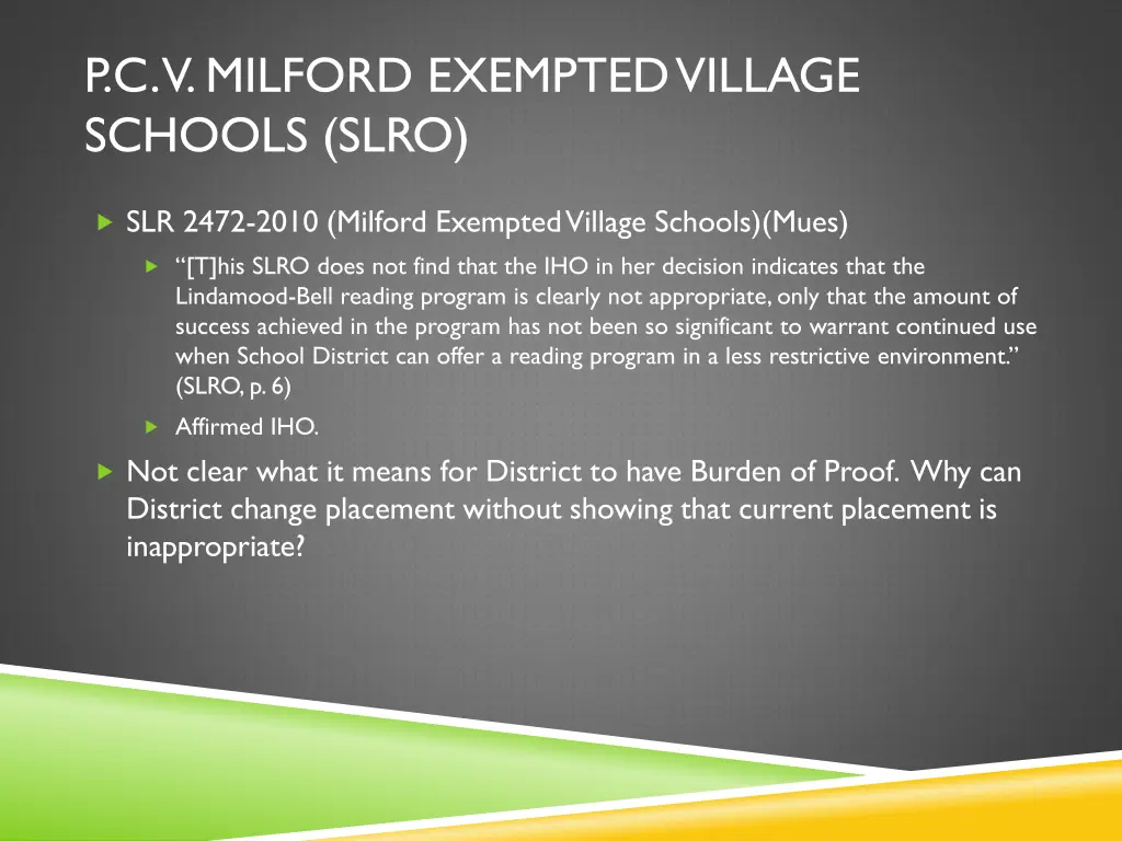 p c v milford exempted village schools slro