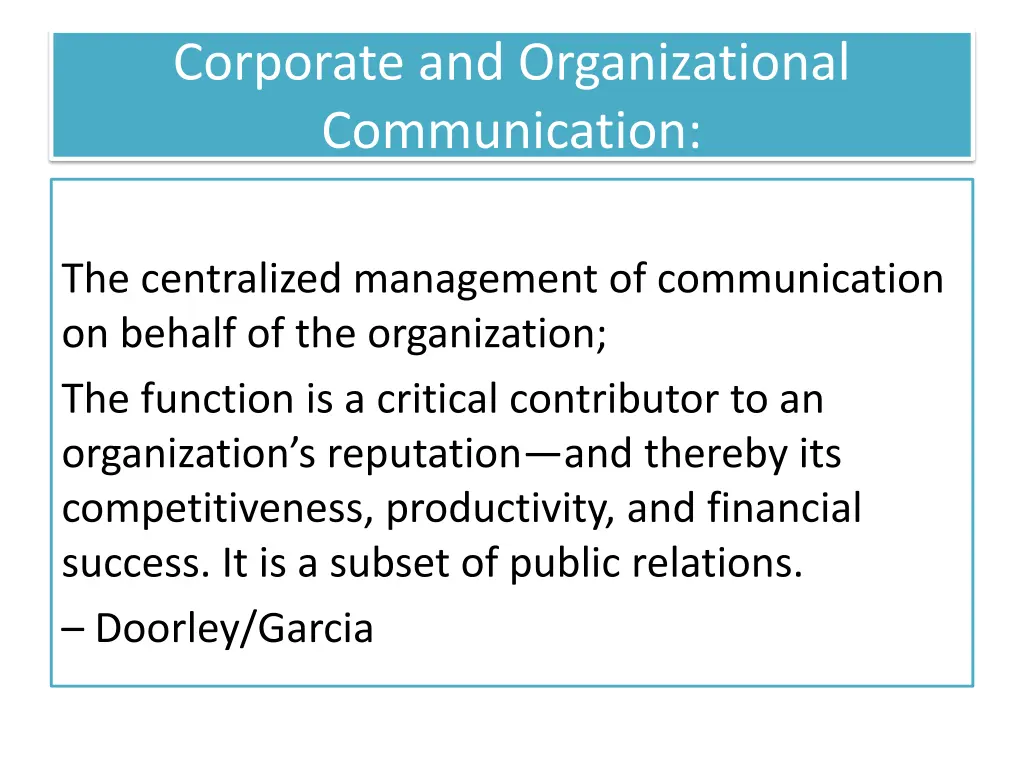 corporate and organizational communication