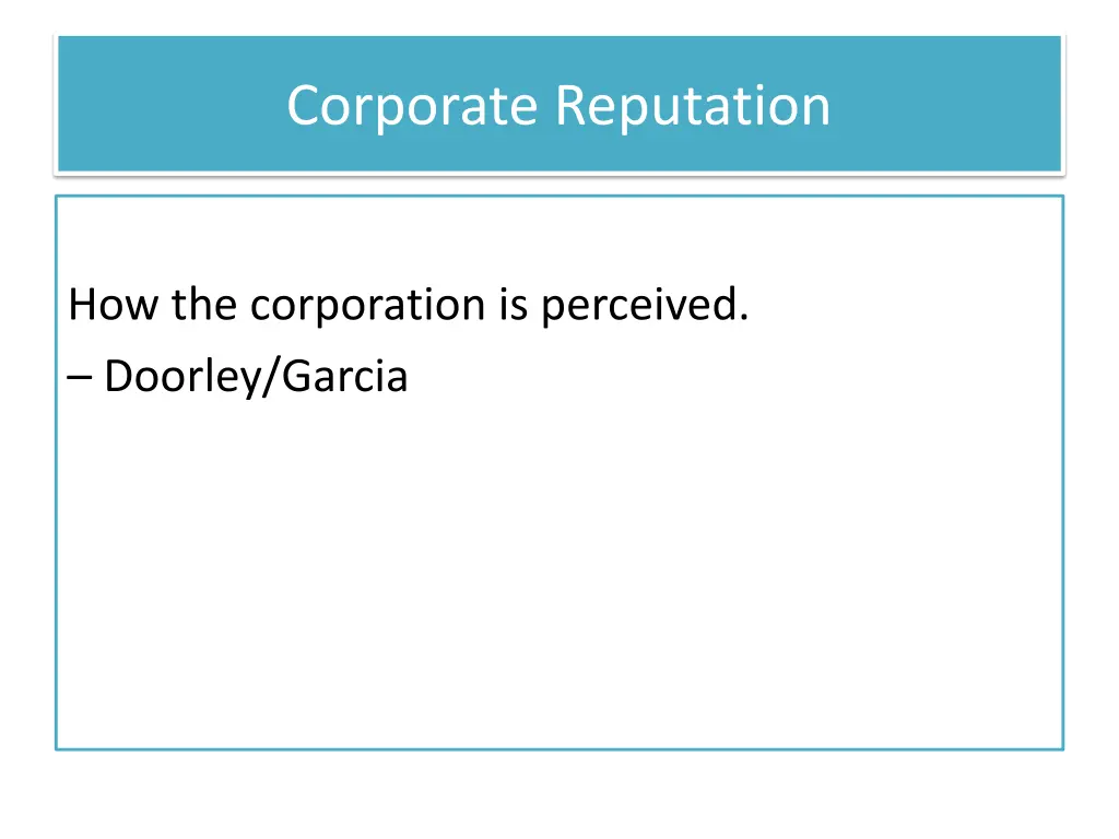 corporate reputation