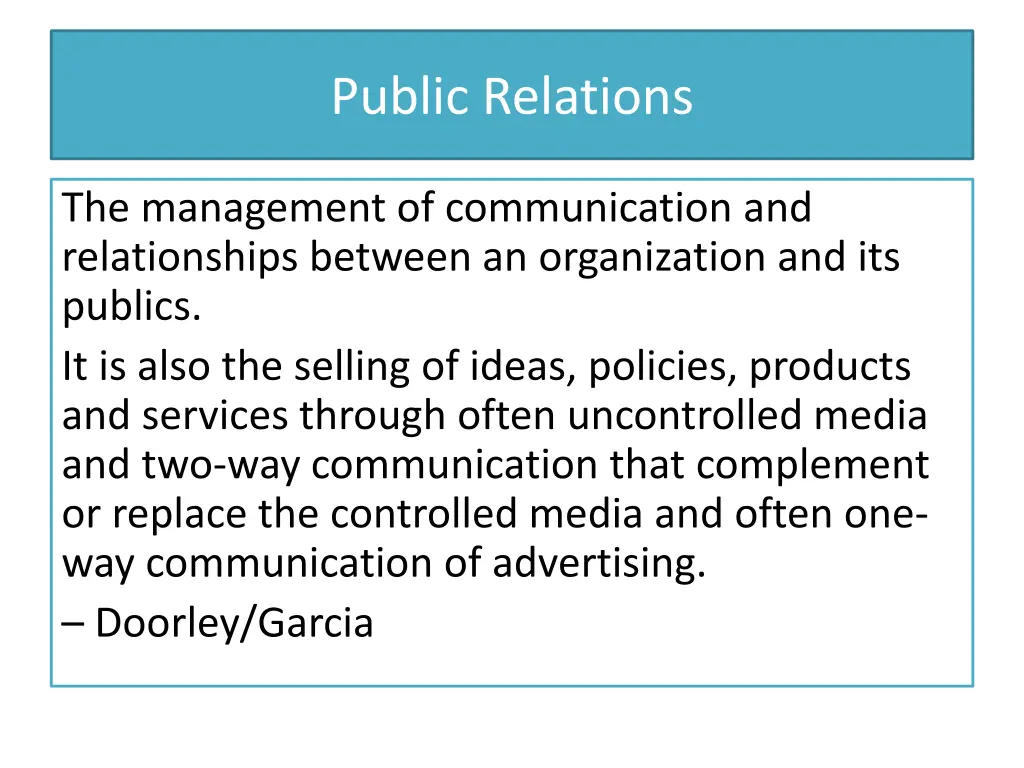 public relations