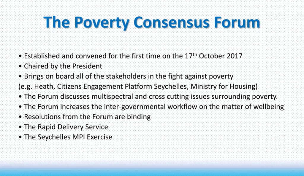 the poverty consensus forum