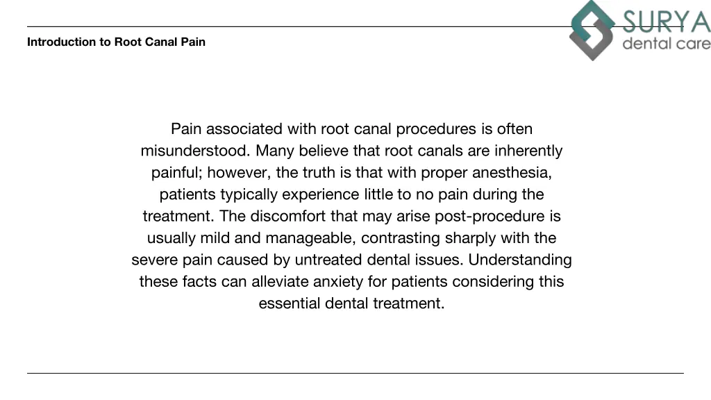 introduction to root canal pain