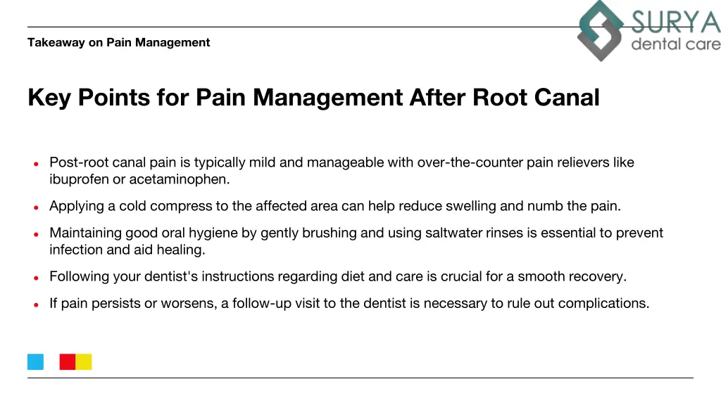 takeaway on pain management