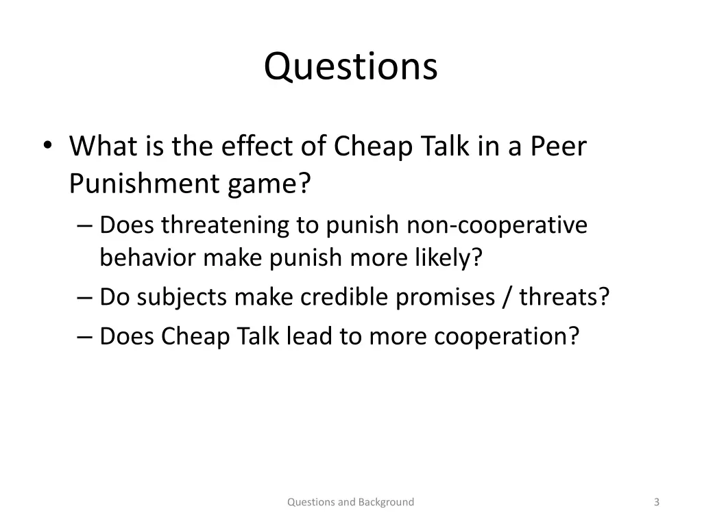 questions