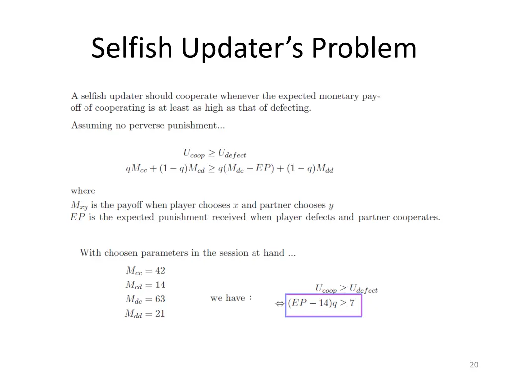 selfish updater s problem