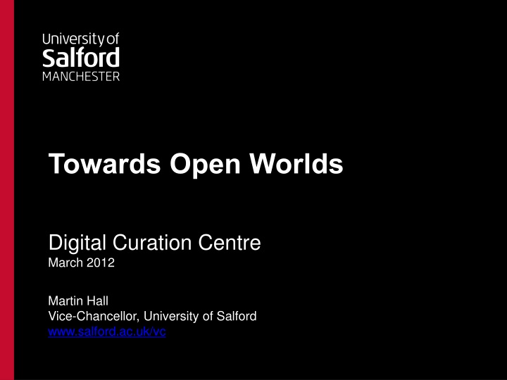 towards open worlds