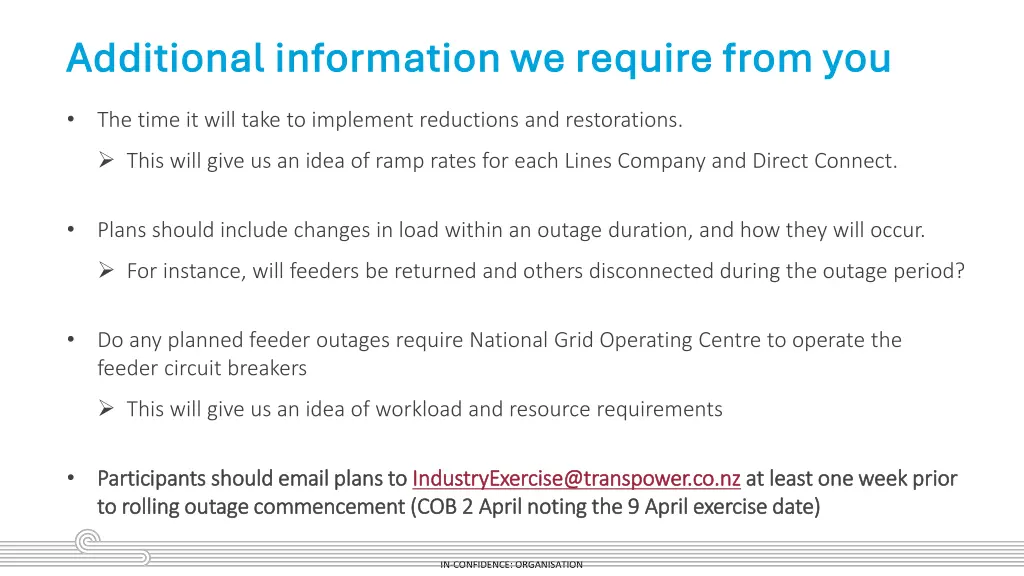 additional i additional information we require