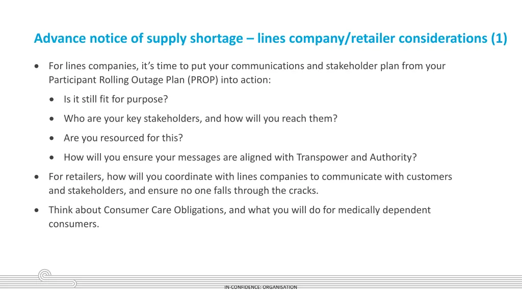 advance notice of supply shortage lines company