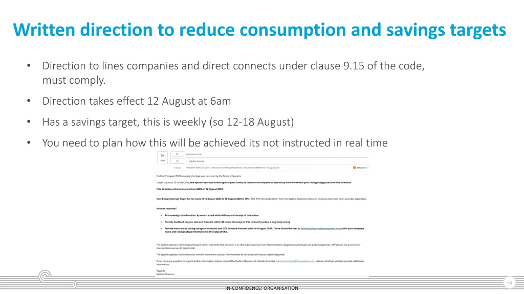 written direction to reduce consumption 1