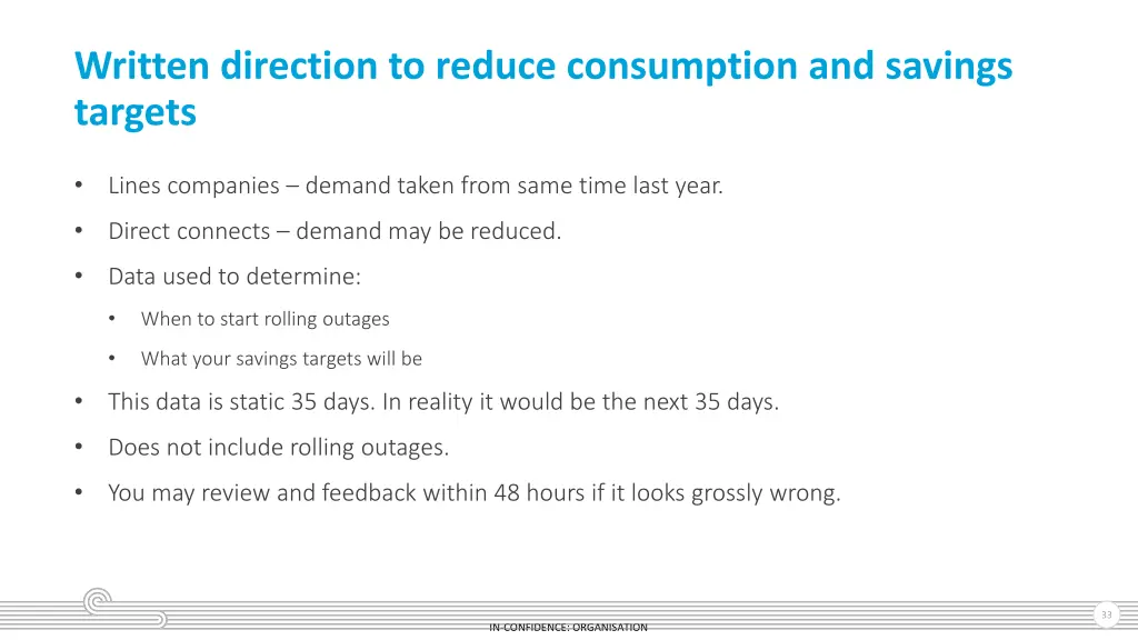 written direction to reduce consumption 4