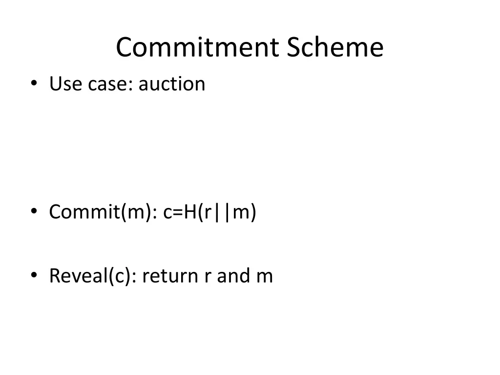 commitment scheme use case auction