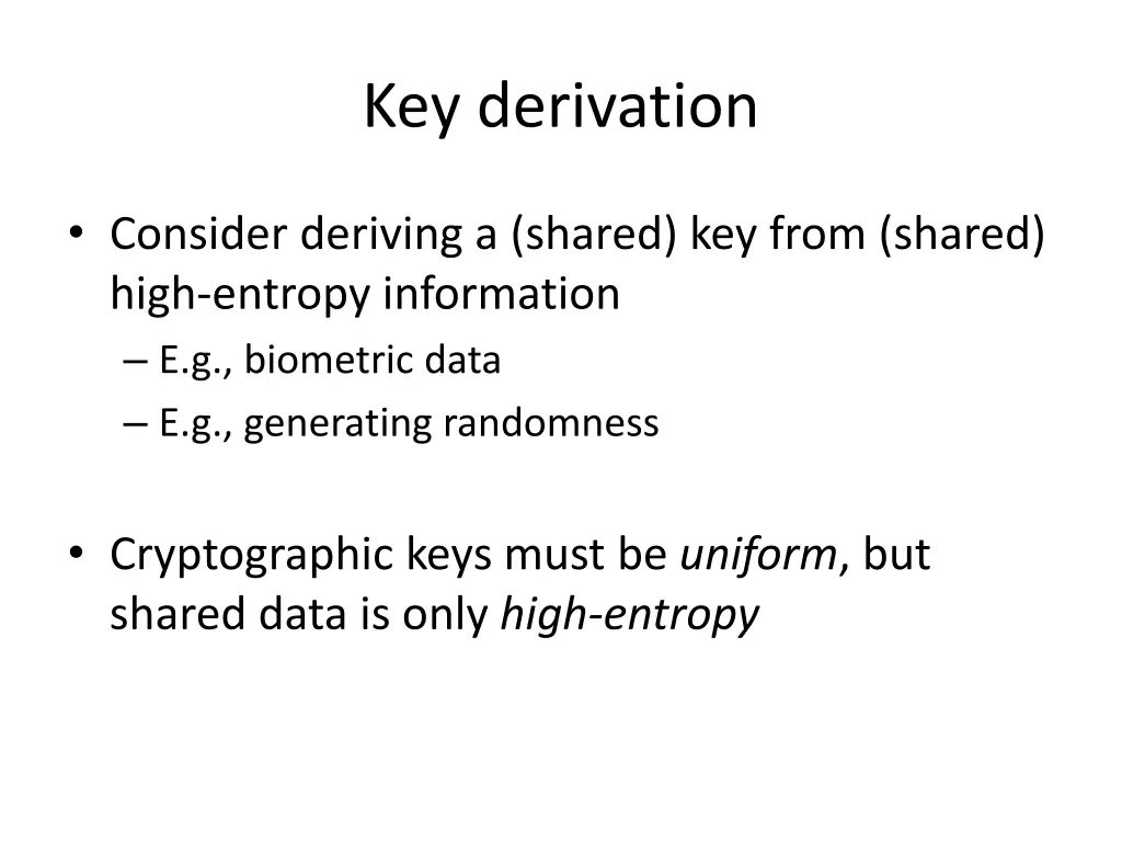 key derivation