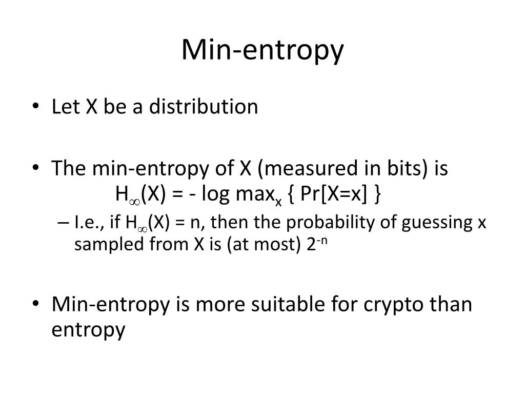 min entropy