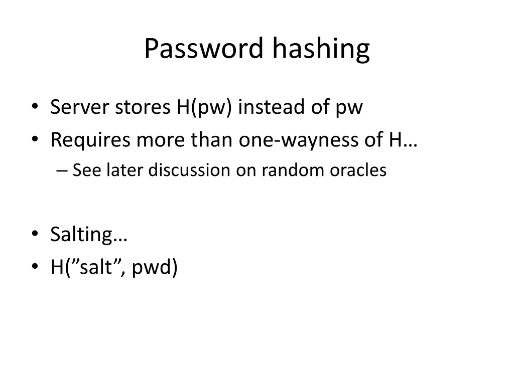 password hashing