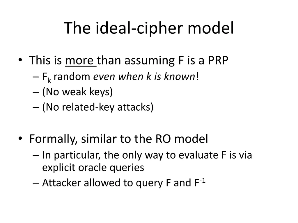 the ideal cipher model