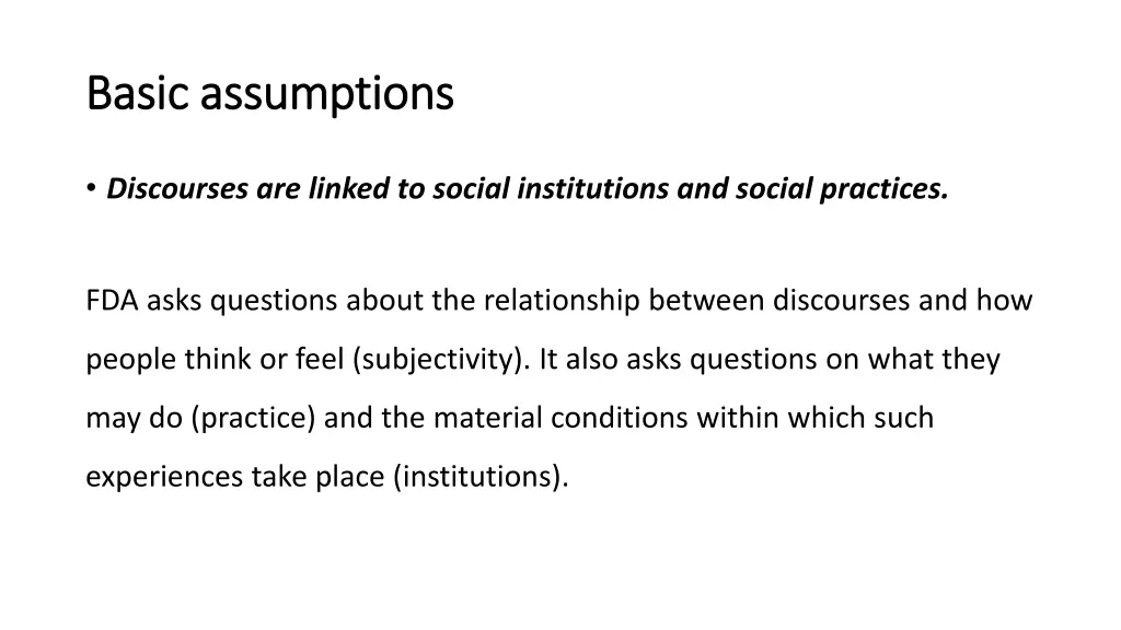 basic basic assumptions assumptions 2
