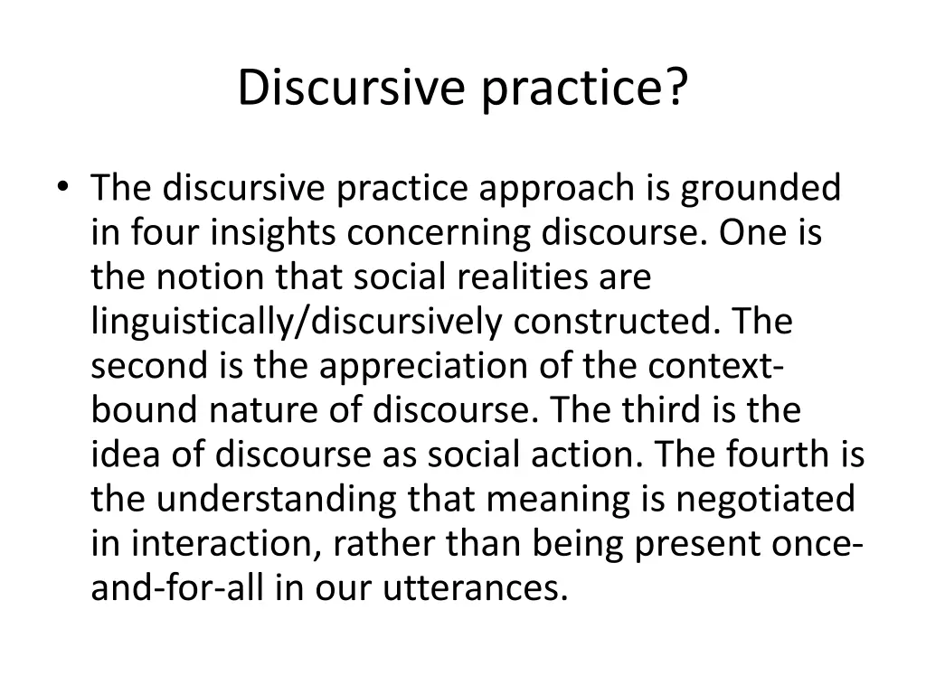 discursive practice