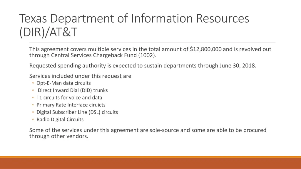 texas department of information resources dir at t