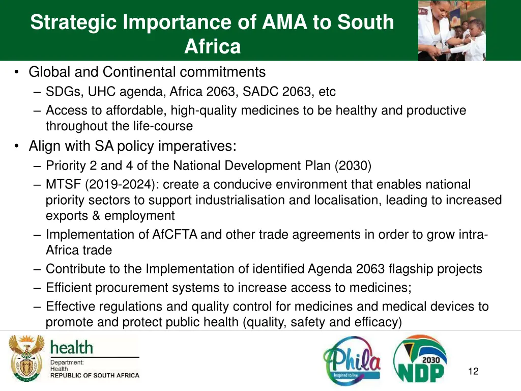 strategic importance of ama to south africa