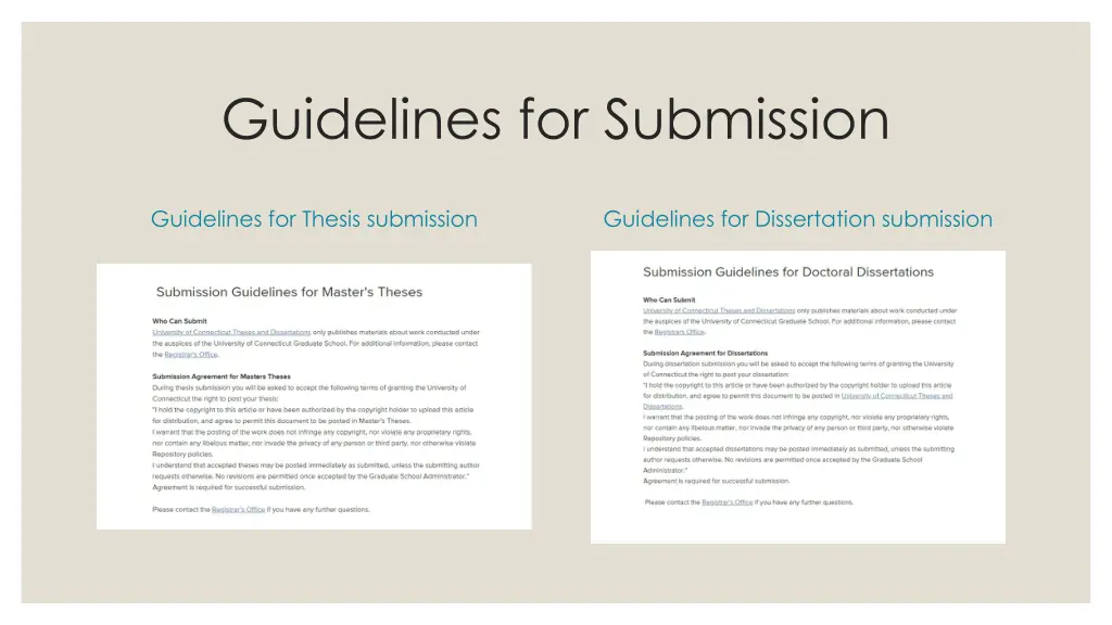 guidelines for submission