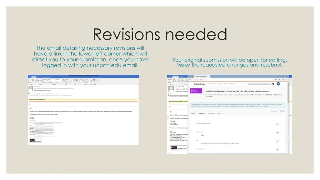 revisions needed the email detailing necessary